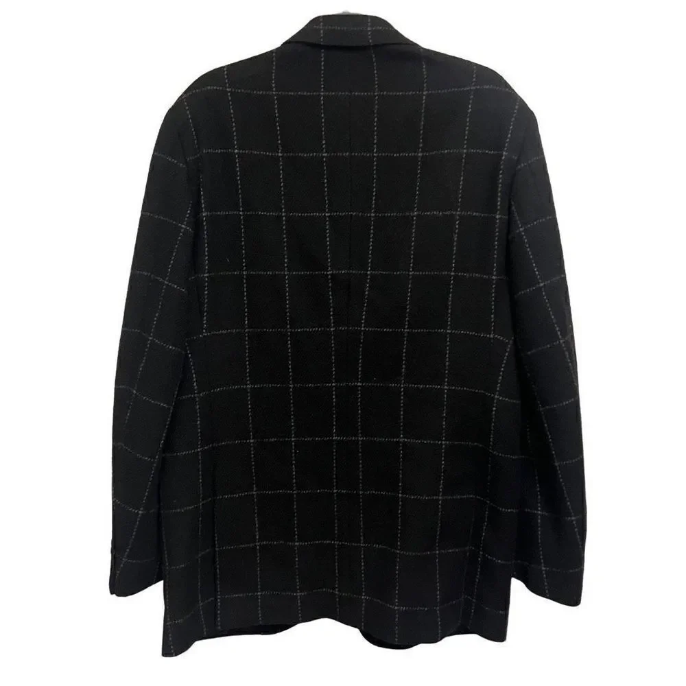 Ralph Lauren Made in Italy Virgin Wool Kent Windowpane Sport Coat Size 42 Large